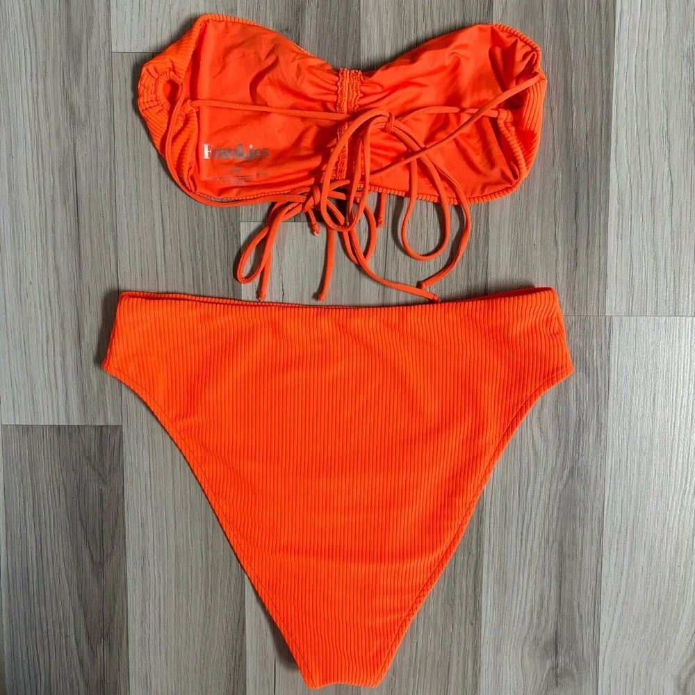 Frankies Bikinis Ruby Top Bright Neon Orange Set Size‎ L